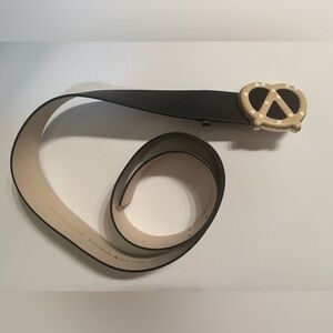 Kate Spade Black Belt with Tan Pretzel Buckle